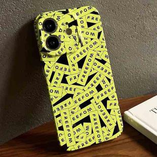 For iPhone 12 Painted Pattern Precise Hole PC Phone Case(Green Label)