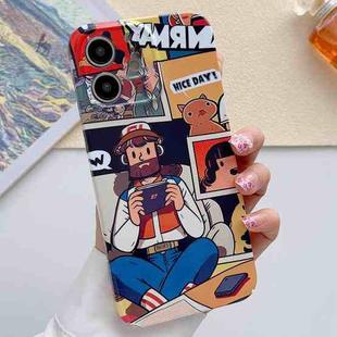 For iPhone 12 Painted Pattern Precise Hole PC Phone Case(Vacationer)