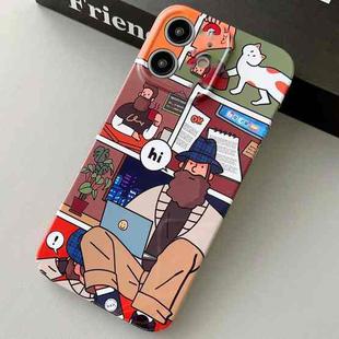 For iPhone 12 Painted Pattern Precise Hole PC Phone Case(Holiday Uncle)