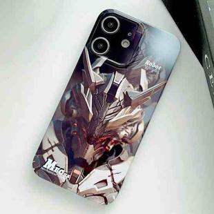 For iPhone 12 Painted Pattern Precise Hole PC Phone Case(Golden Robot)