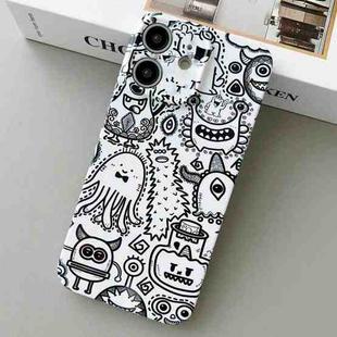 For iPhone 12 Painted Pattern Precise Hole PC Phone Case(Bottle Monster)