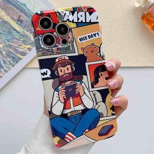 For iPhone 12 Pro Max Painted Pattern Precise Hole PC Phone Case(Vacationer)