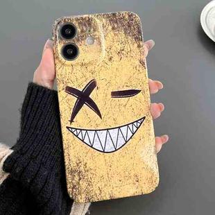 For iPhone 11 Painted Pattern Precise Hole PC Phone Case(Yellow Background Smiling)