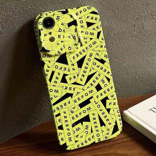 For iPhone XR Painted Pattern Precise Hole PC Phone Case(Green Label)
