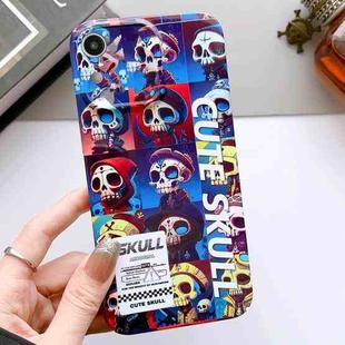 For iPhone XR Painted Pattern Precise Hole PC Phone Case(Cute Skull)