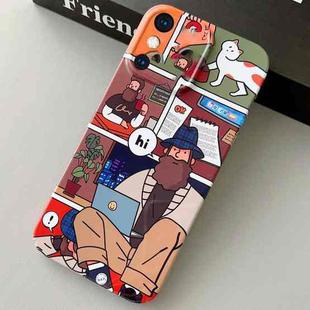 For iPhone XS Max Painted Pattern Precise Hole PC Phone Case(Holiday Uncle)