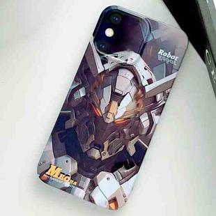 For iPhone XS Max Painted Pattern Precise Hole PC Phone Case(Grey Robot)