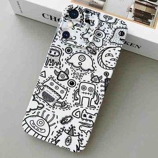 For iPhone XS Max Painted Pattern Precise Hole PC Phone Case(Block Monster)