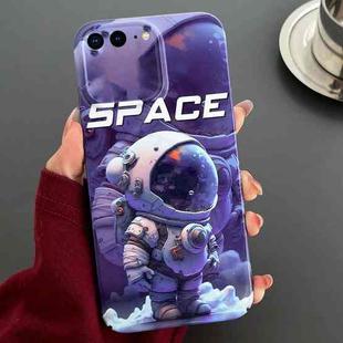 For iPhone 8 Plus / 7 Plus Painted Pattern Precise Hole PC Phone Case(Purple Astronaut)