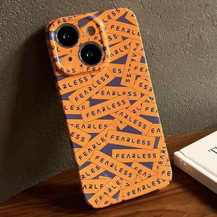 For iPhone 15 Plus Painted Pattern Precise Hole PC Phone Case(Orange Label)