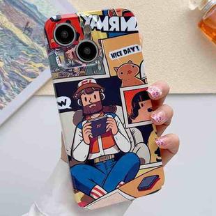 For iPhone 15 Plus Painted Pattern Precise Hole PC Phone Case(Vacationer)