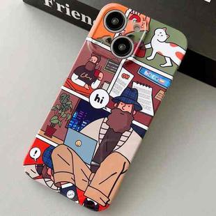 For iPhone 15 Plus Painted Pattern Precise Hole PC Phone Case(Holiday Uncle)