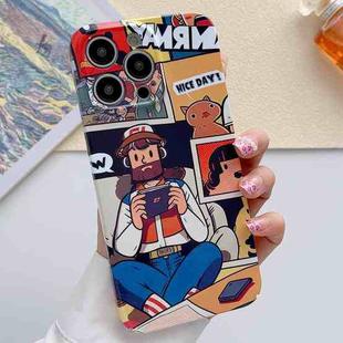 For iPhone 15 Pro Painted Pattern Precise Hole PC Phone Case(Vacationer)