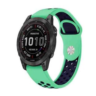 For Garmin Instinct 2 Solar Sports Breathable Silicone Watch Band(Mint Green+Midnight Blue)