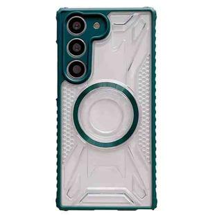 For Samsung Galaxy S23 5G CD Texture Magsafe Phone Case(Dark Green)