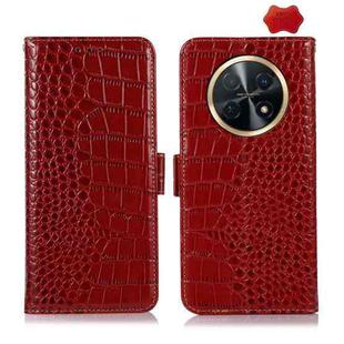 For Huawei Nova Y91 4G / Enjoy 60X Crocodile Top Layer Cowhide Leather Phone Case(Red)