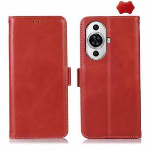 For Huawei Nova 11 Crazy Horse Top Layer Cowhide Leather Phone Case(Red)