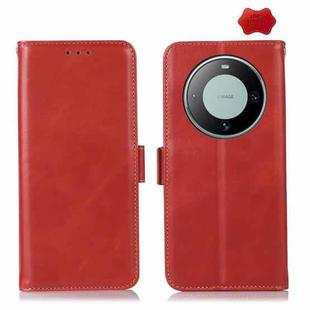 For Huawei Mate 60 Crazy Horse Top Layer Cowhide Leather Phone Case(Red)