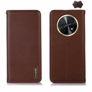 For Huawei Nova Y91 4G / Enjoy 60X KHAZNEH Nappa Top Layer Cowhide Leather Phone Case(Brown)