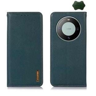 For Huawei Mate 60 KHAZNEH Nappa Top Layer Cowhide Leather Phone Case(Green)