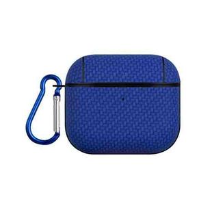 For AirPods 3 Woven Skin Texture PC TWS Earphone Protective Case(Blue)