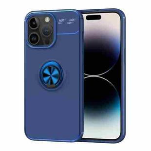 For iPhone 15 Pro Max Metal Ring Holder TPU Phone Case(Blue)