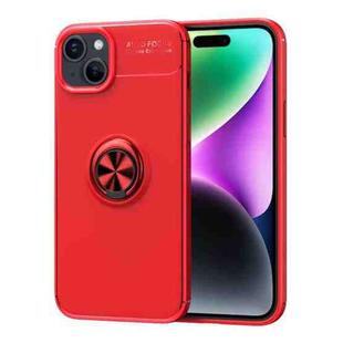 For iPhone 15 Plus Metal Ring Holder TPU Phone Case(Red)