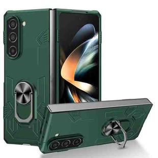 For Samsung Galaxy Z Fold5 5G Matte UV Armor Ring Shockproof Phone Case(Dark Green)