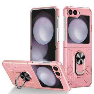 For Samsung Galaxy Z Flip6 5G Matte UV Armor Ring Shockproof Phone Case(Pink)