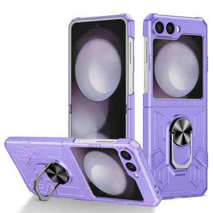 For Samsung Galaxy Z Flip6 5G Matte UV Armor Ring Shockproof Phone Case(Purple)