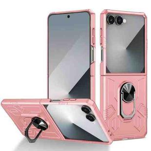 For Samsung Galaxy Z Flip7 5G Matte UV Armor Ring Shockproof Phone Case(Pink)