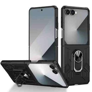 For Samsung Galaxy Z Flip7 5G Matte UV Armor Ring Shockproof Phone Case(Black)