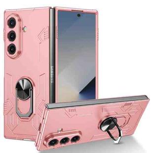 For Samsung Galaxy Z Fold7 5G Matte UV Armor Ring Shockproof Phone Case(Pink)