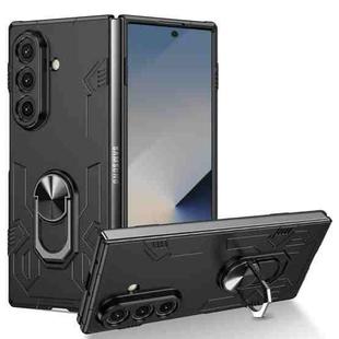 For Samsung Galaxy Z Fold7 5G Matte UV Armor Ring Shockproof Phone Case(Black)