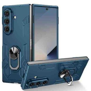 For Samsung Galaxy Z Fold7 5G Matte UV Armor Ring Shockproof Phone Case(Dark Blue)
