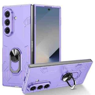 For Samsung Galaxy Z Fold7 5G Matte UV Armor Ring Shockproof Phone Case(Purple)