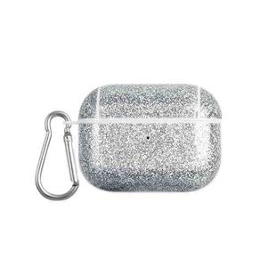 For AirPods Pro Glitter Powder Skin Texture PC TWS Earphone Case(Silver)