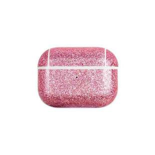 For AirPods Pro 2 Glitter Powder Skin Texture PC TWS Earphone Case(Rose Red)