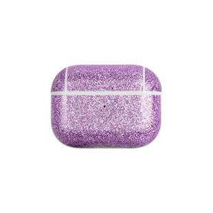 For AirPods Pro 2 Glitter Powder Skin Texture PC TWS Earphone Case(Purple)