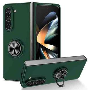 For Samsung Galaxy Z Fold5 5G Armor Ring Holder Phone Case(Dark Green)