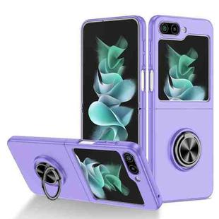 For Samsung Galaxy Z Flip5 5G Armor Ring Holder Phone Case(Purple)