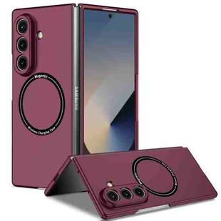 For Samsung Galaxy Z Fold7 5G Armor Ring Holder Phone Case(Wine Red)