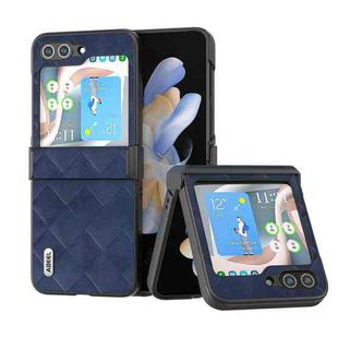 For Samsung Galaxy Z Flip5 ABEEL Weave Plaid PU Phone Case(Blue)