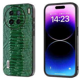 For vivo X90 Pro+ ABEEL Genuine Leather Weilai Series Phone Case(Green)