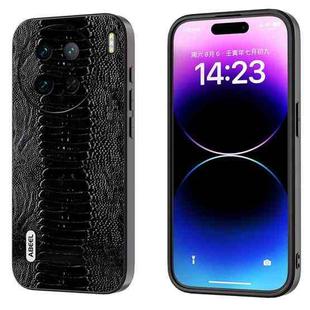 For vivo X90 Pro+ ABEEL Genuine Leather Weilai Series Phone Case(Black)