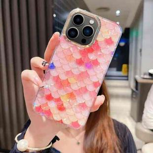 For iPhone 13 Pro Max Colorful Crystal Shell Pattern PC + TPU Phone Case(Fish-scales Red)