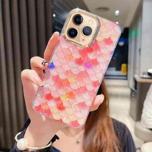 For iPhone 11 Pro Colorful Crystal Shell Pattern PC + TPU Phone Case(Fish-scales Red)