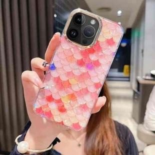 For iPhone 15 Pro Max Colorful Crystal Shell Pattern PC + TPU Phone Case(Fish-scales Red)