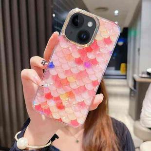 For iPhone 15 Colorful Crystal Shell Pattern PC + TPU Phone Case(Fish-scales Red)