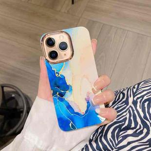 For iPhone 11 Pro Max Colorful Shell Texture Marble PC + TPU Phone Case(Blue Pink)